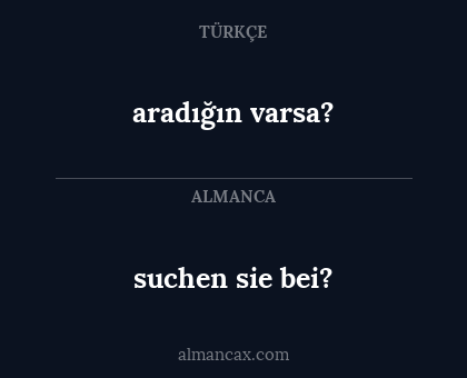 aradığın varsa? - suchen sie bei?