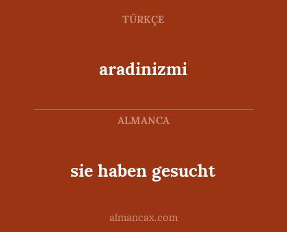 aradinizmi - sie haben gesucht