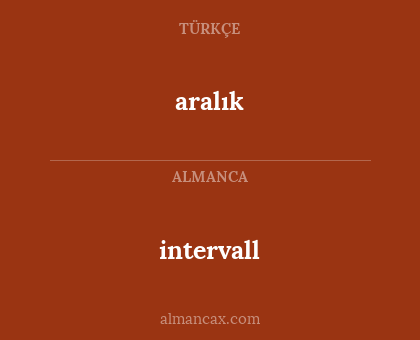 intervall - aralık