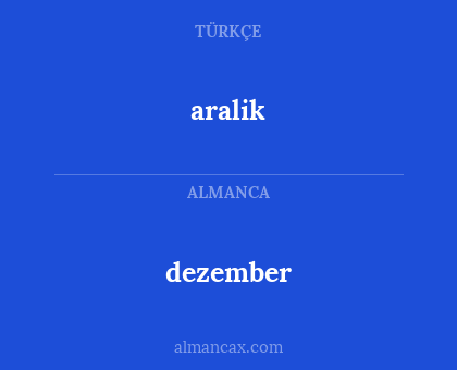 dezember - aralik