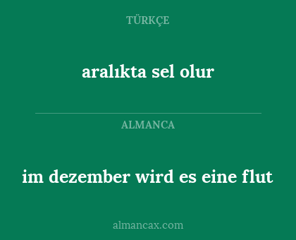 im dezember wird es eine flut - aralıkta sel olur