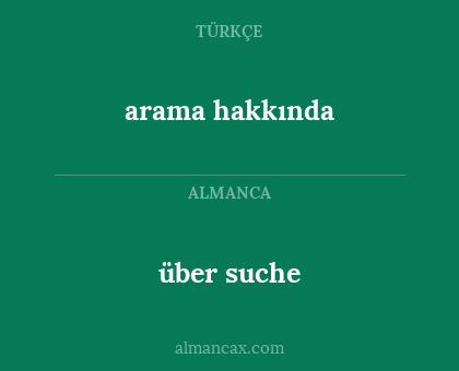 über suche - arama hakkında