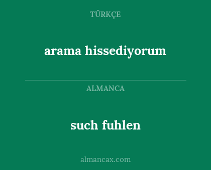 arama hissediyorum - such fuhlen