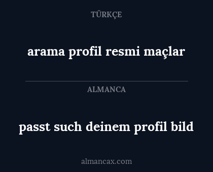 passt  such deinem profil bild - arama profil resmi maçlar