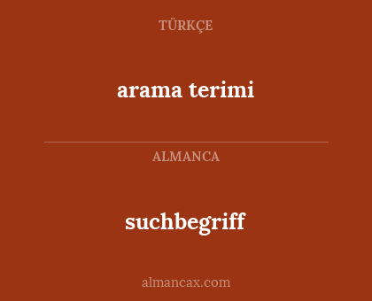 suchbegriff - arama terimi