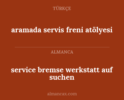 service bremse werkstatt auf suchen - aramada servis freni atölyesi