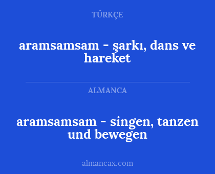 aramsamsam - şarkı, dans ve hareket - aramsamsam - singen, tanzen und bewegen
