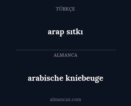 arap sıtkı - arabische kniebeuge