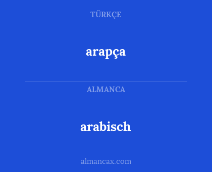 arapça - arabisch