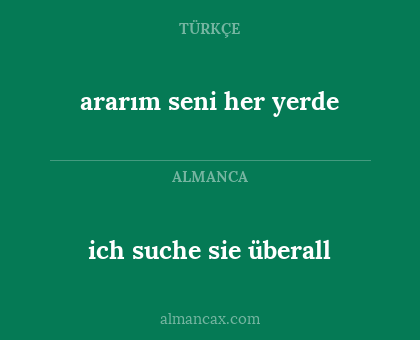 ich suche sie überall - ararım seni her yerde