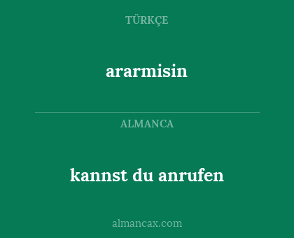 kannst du anrufen - ararmisin