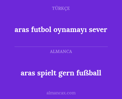 aras futbol oynamayı sever - aras spielt gern fußball