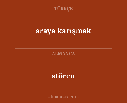 stören - araya karışmak