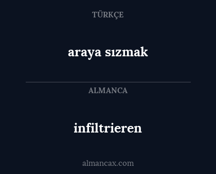 araya sızmak - infiltrieren