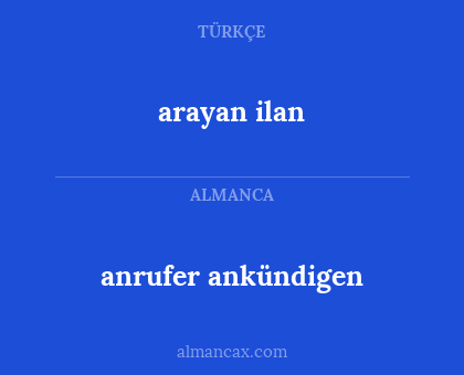 arayan ilan - anrufer ankündigen