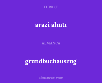 grundbuchauszug - arazi alıntı