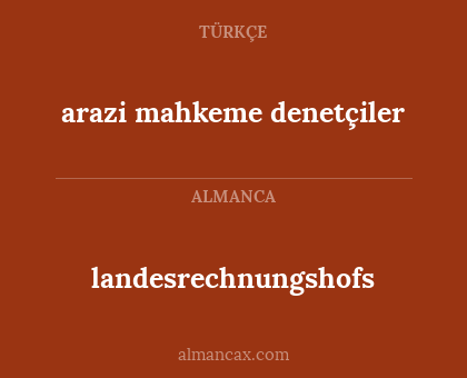 landesrechnungshofs - arazi mahkeme denetçiler