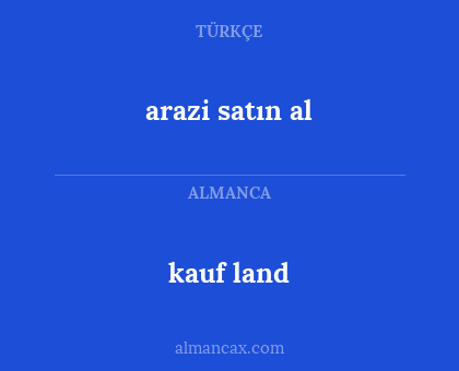 arazi satın al - kauf land
