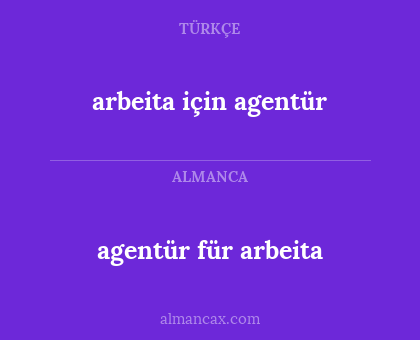 agentür für arbeita - arbeita için agentür