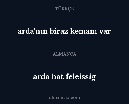 arda'nın biraz kemanı var - arda hat feleissig
