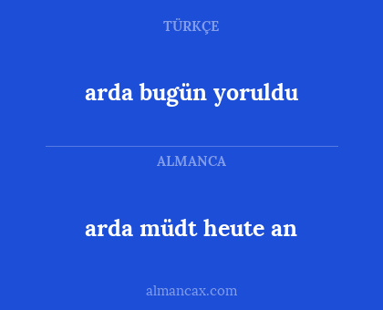 arda bugün yoruldu - arda müdt heute an