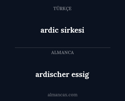 ardischer essig - ardic sirkesi