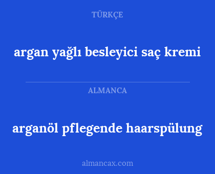 argan yağlı besleyici saç kremi - arganöl pflegende haarspülung