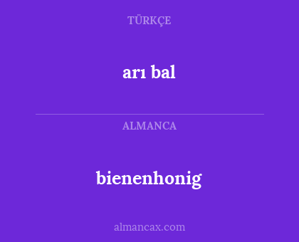 arı bal - bienenhonig