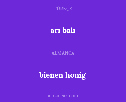 arı balı - bienen honig