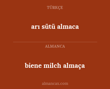 arı
sütü
almaca - biene
milch
almaça