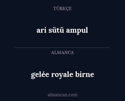 gelée royale birne - ari sütü ampul