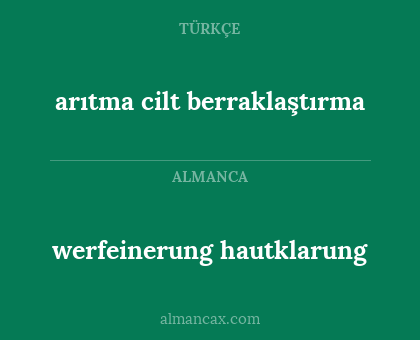 arıtma cilt berraklaştırma - werfeinerung hautklarung