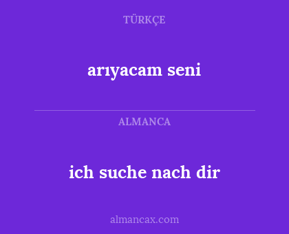 arıyacam seni - ich suche nach dir