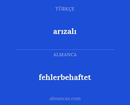 fehlerbehaftet - arızalı