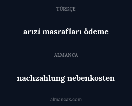 arızi masrafları ödeme - nachzahlung nebenkosten