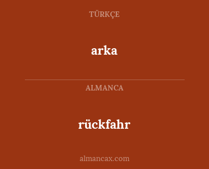 arka - rückfahr