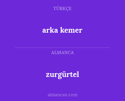 zurgürtel - arka kemer