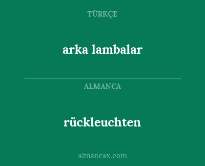 rückleuchten - arka lambalar