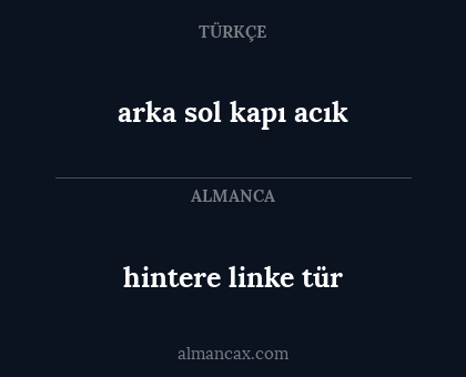 arka sol kapı acık - hintere linke tür