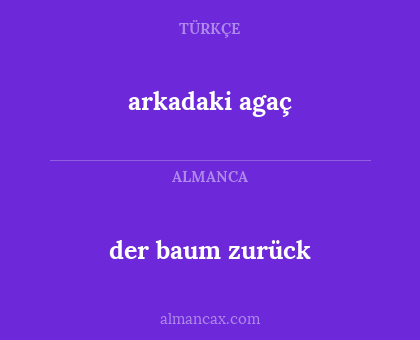 der baum zurück - arkadaki agaç