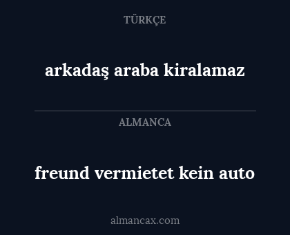 arkadaş araba kiralamaz - freund vermietet kein auto