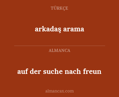 arkadaş arama - auf der suche nach freun