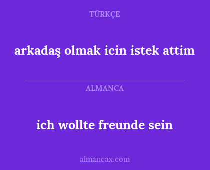 ich wollte freunde sein - arkadaş olmak icin istek attim