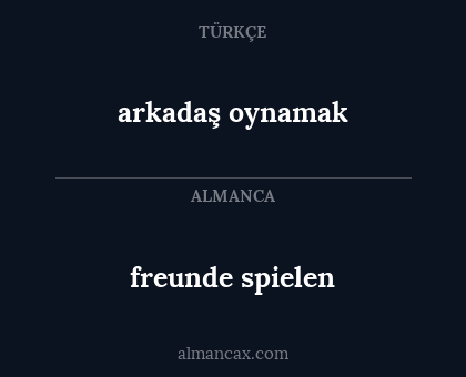 arkadaş oynamak - freunde spielen