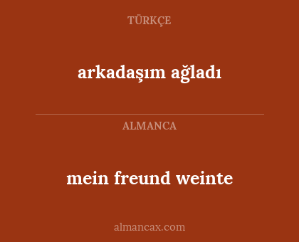 arkadaşım ağladı - mein freund weinte