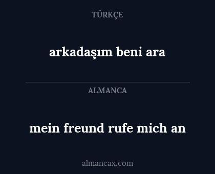 arkadaşım beni ara - mein freund rufe mich an