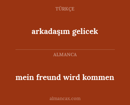 mein freund wird kommen - arkadaşım gelicek