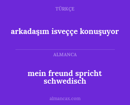 mein freund spricht schwedisch - arkadaşım isveççe konuşuyor