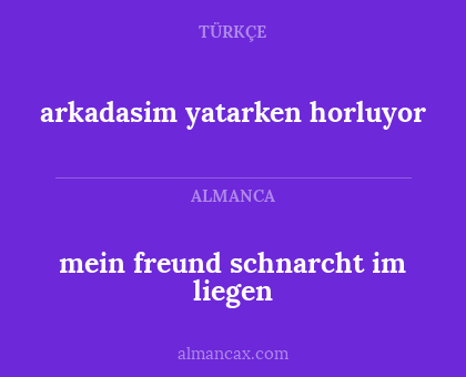arkadasim yatarken horluyor - mein freund schnarcht im liegen
