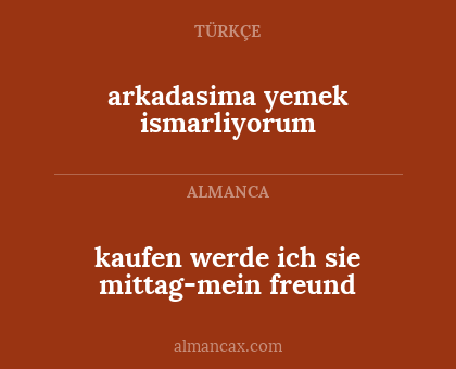 arkadasima yemek ismarliyorum - kaufen werde ich sie mittag-mein freund